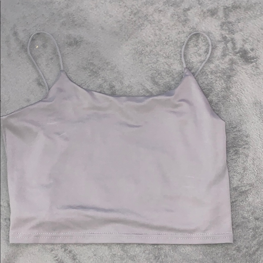 Grey crop cami tank top